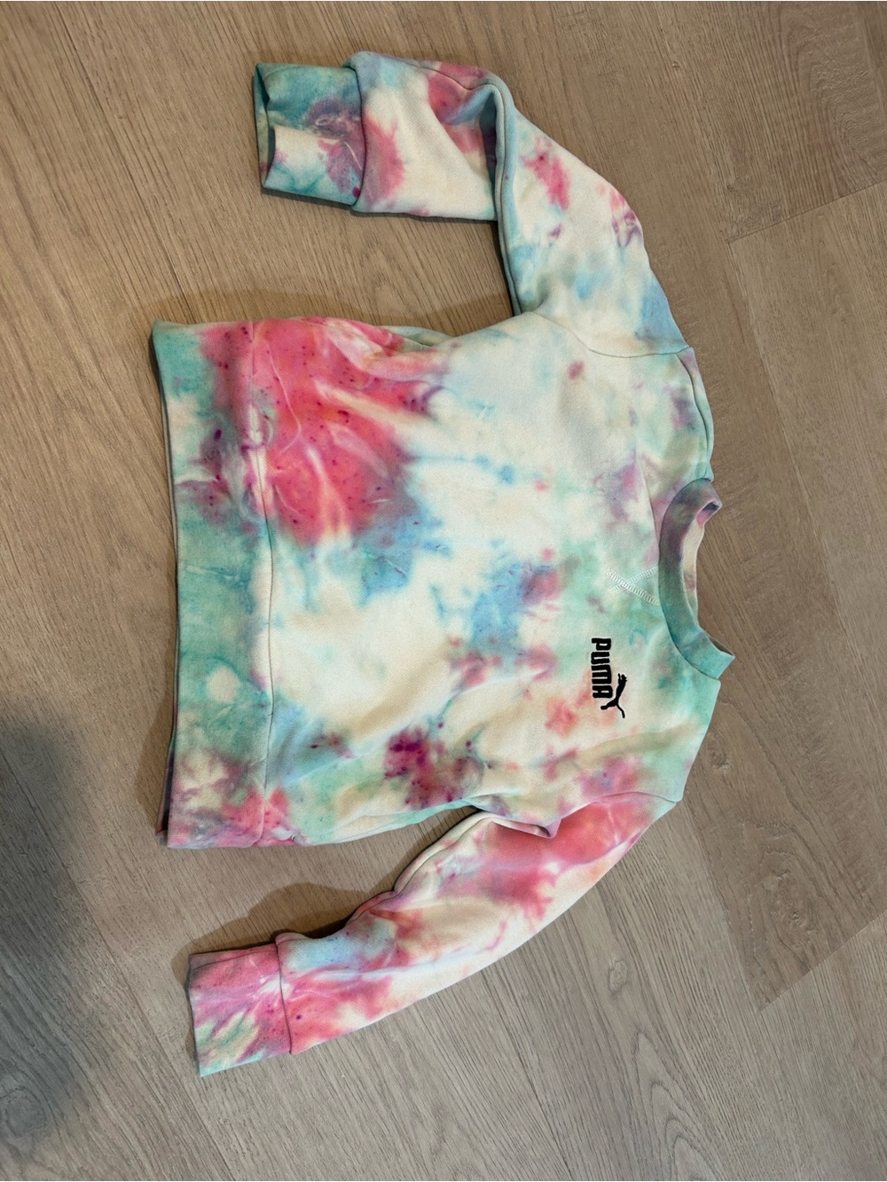 Puma Tie-Dye Crewneck Sweatshirt - Pink, Blue, Green